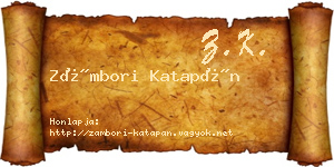 Zámbori Katapán névjegykártya